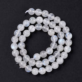 Natural Rainbow Moonstone Beads Strands, Round, 8mm, Hole: 1mm, about 48pcs/strand, 15.55''(39.5cm), 2Strand/Set