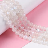 Natural Rainbow Moonstone Beads Strands, Round, 8mm, Hole: 1mm, about 48pcs/strand, 15.55''(39.5cm), 2Strand/Set