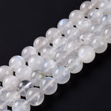 Natural Rainbow Moonstone Beads Strands, Round, 8mm, Hole: 1mm, about 48pcs/strand, 15.55''(39.5cm), 2Strand/Set