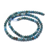 Natural Apatite Beads Strands, Grade AB, Round, 4mm, Hole: 0.8mm, about 98pcs/strand, 14.9 inch(38cm), 3Strand/Set