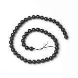 Natural Shungite Beads Strands, Round, 4mm, Hole: 0.8mm, about 98pcs/Strand, 15.55 inch(39.5cm)