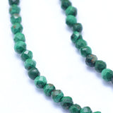 Natural Malachite Beads Strands, Faceted, Round, 2mm, Hole: 0.6mm, about 195pcs/strand, 15.35 inch(39cm), 2Strand/Set