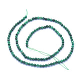 Natural Malachite Beads Strands, Faceted, Round, 3mm, Hole: 0.6mm, about 126pcs/strand, 14.96 inch(38cm), 2Strand/Set