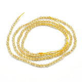 Natural Citrine Beads Strands, Faceted, Round, Dyed & Heated, 2mm, Hole: 0.5mm, about 192pcs/strand, 15.16 inch(38.5cm), 2Strand/Set