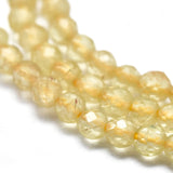 Natural Citrine Beads Strands, Faceted, Round, Dyed & Heated, 2mm, Hole: 0.5mm, about 192pcs/strand, 15.16 inch(38.5cm), 2Strand/Set