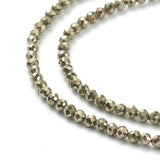 Natural Pyrite Beads Strands, Grade AB, Faceted, Round, Dark Khaki, 2mm, Hole: 0.5mm, 5Strand/Set