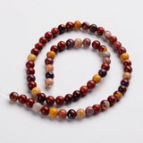 Round Natural Mookaite Gemstone Bead Strands, 6mm, Hole: 1mm, about 64pcs/strand, 14.9 inch