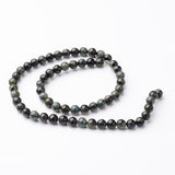 Round Natural Kambaba Jasper Bead Strands, 6mm, hole: 1mm, about 63~65pcs/strand, 15 inch