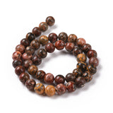 Natural Leopard Skin Jasper Beads Strands, Round, 8.5mm, Hole: 1mm, about 47pcs/strand, 15.5 inch(39.5cm), 5Strand/Set