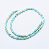 Natural Imperial Jasper Beads Strands, Dyed, Heishi Beads, Flat Round/Disc, Pale Turquoise, 4x2~2.5mm, Hole: 0.8mm, about 175~180pcs/strand, 15.7 inch(40cm), 3Strand/Set