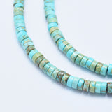 Natural Imperial Jasper Beads Strands, Dyed, Heishi Beads, Flat Round/Disc, Pale Turquoise, 4x2~2.5mm, Hole: 0.8mm, about 175~180pcs/strand, 15.7 inch(40cm), 3Strand/Set