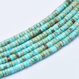Natural Imperial Jasper Beads Strands, Dyed, Heishi Beads, Flat Round/Disc, Pale Turquoise, 4x2~2.5mm, Hole: 0.8mm, about 175~180pcs/strand, 15.7 inch(40cm), 3Strand/Set