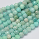 Natural Amazonite Beads Strands, Round, 6mm, Hole: 0.8mm, about 64pcs/strand, 15.7 inch, 2Strand/Set