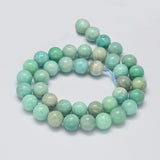 Natural Amazonite Beads Strands, Round, 7~8mm, Hole: 1mm, about 50~60pcs/strand, 15.7 inch, 2Strand/Set