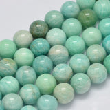 Natural Amazonite Beads Strands, Round, 7~8mm, Hole: 1mm, about 50~60pcs/strand, 15.7 inch, 2Strand/Set