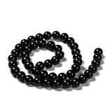 Natural Eyeless Obsidian Beads Strands, Round, 8mm, Hole: 1mm, about 46~49pcs/strand, 14.8~15.3 inch, 10Strand/Set