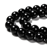 Natural Eyeless Obsidian Beads Strands, Round, 8mm, Hole: 1mm, about 46~49pcs/strand, 14.8~15.3 inch, 10Strand/Set