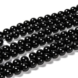 Natural Eyeless Obsidian Beads Strands, Round, 8mm, Hole: 1mm, about 46~49pcs/strand, 14.8~15.3 inch, 10Strand/Set