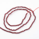 Natural Garnet Beads Strands, Round, 2mm, Hole: 0.6mm, about 178pcs/strand, 15.9 inch, 5Strand/Set