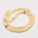 Natural Honey Jade Bead Strands, Round, 6~7mm, Hole: 1mm, about 59~60pcs/strand, 14.96~15.16 inch(38~38.5cm)