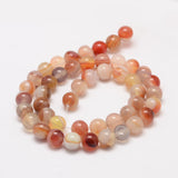 Natural Sardonyx Beads Strands, Round, Grade A, 8mm, Hole: 1mm, about 47~48pcs/strand, 14.5 inch, 5Strand/Set