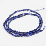 Natural Lapis Lazuli Beads Strands, Faceted, Round, 2mm, Hole: 0.5mm, about 178pcs/strand, 15.3 inch(39cm), 3Strand/Set