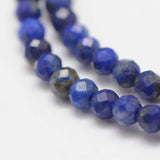 Natural Lapis Lazuli Beads Strands, Faceted, Round, 2mm, Hole: 0.5mm, about 178pcs/strand, 15.3 inch(39cm), 3Strand/Set