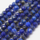 Natural Lapis Lazuli Beads Strands, Faceted, Round, 2mm, Hole: 0.5mm, about 178pcs/strand, 15.3 inch(39cm), 3Strand/Set