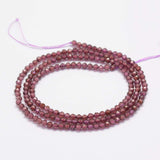 Natural Garnet Beads Strands, Faceted, Round, 2mm, Hole: 0.5mm, about 178pcs/strand, 15.3 inch(39cm), 3Strand/Set