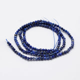 Natural Lapis Lazuli Beads Strands, Faceted, Round, 2mm, Hole: 0.5mm,  about 162~175pcs/strand, 14.9 inch(38cm), 3Strand/Set