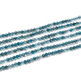 Natural Apatite Beads Strands, Faceted, Round, 2mm, Hole: 0.5mm, about 175pcs/strand, 14.9 inch(38cm), 3Strand/Set