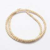 Natural Fossil Beads Strands, Faceted, Round, 4mm, Hole: 1mm, about 85~90pcs/strand, 14.5 inch, 5Strand/Set