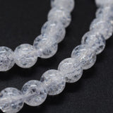 Natural Crackle Quartz Beads Strands, Round, 8mm, Hole: 0.8mm, about 49pcs/strand, 15.7 inch, 2Strand/Set