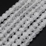 Natural Crackle Quartz Beads Strands, Round, 8mm, Hole: 0.8mm, about 49pcs/strand, 15.7 inch, 2Strand/Set