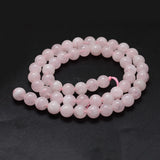 Natural Madagascar Rose Quartz Beads Strands, Round, 6mm, Hole: 0.8mm, about 65pcs/strand, 15.7 inch