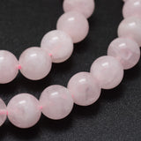 Natural Madagascar Rose Quartz Beads Strands, Round, 6mm, Hole: 0.8mm, about 65pcs/strand, 15.7 inch