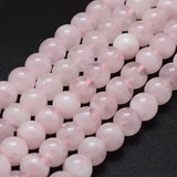 Natural Madagascar Rose Quartz Beads Strands, Round, 6mm, Hole: 0.8mm, about 65pcs/strand, 15.7 inch