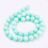 Natural Malaysia Jade Beads Strands, Dyed, Faceted, Round, Aquamarine, 6mm, Hole: 1mm, about 62pcs/strand, 14.5 inch, 5Strand/Set