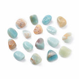 Natural Flower Amazonite Beads, Healing Stones, for Energy Balancing Meditation Therapy, Tumbled Stone, Vase Filler Gems, No Hole/Undrilled, Nuggets, 20~35x13~23x8~22mm, 20pc/Set