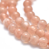 Natural Sunstone Beads Strands, Round, 4~4.5mm, Hole: 0.5mm, about 102pcs/Strand, 15.35 inch(39cm), 2Strand/Set