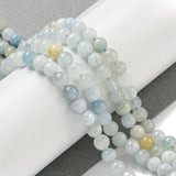 Natural Aquamarine Beads Strands, Round, Alice Blue, 4~5mm, Hole: 0.7mm, about 86pcs/Strand, 15.55 inch(39.5cm), 2Strand/Set