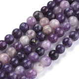 Natural Lepidolite/Purple Mica Stone Beads Strands, Round, 6.5~7mm, Hole: 0.7mm, about 62pcs/Strand, 14.96 inch(38cm), 5Strand/Set