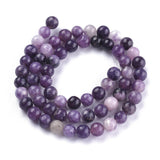 Natural Lepidolite/Purple Mica Stone Beads Strands, Round, 6.5~7mm, Hole: 0.7mm, about 62pcs/Strand, 14.96 inch(38cm), 5Strand/Set