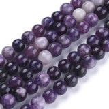 Natural Lepidolite/Purple Mica Stone Beads Strands, Round, 8~8.5mm, Hole: 1mm, about 48pcs/Strand, 15.47 inch(39.3cm), 5Strand/Set