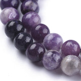 Natural Lepidolite/Purple Mica Stone Beads Strands, Round, 8~8.5mm, Hole: 1mm, about 48pcs/Strand, 15.47 inch(39.3cm), 5Strand/Set