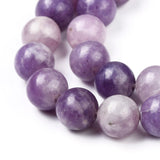 Natural Lepidolite/Purple Mica Stone Beads Strands, Round, 8~8.5mm, Hole: 1mm, about 48pcs/Strand, 15.47 inch(39.3cm), 5Strand/Set