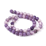 Natural Lepidolite/Purple Mica Stone Beads Strands, Round, 8~8.5mm, Hole: 1mm, about 48pcs/Strand, 15.47 inch(39.3cm), 5Strand/Set