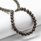 Natural Pyrite Beads Strands, Round, 6mm, Hole: 1mm, about 67pcs/strand, 15.74 inch