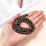 Natural Pyrite Beads Strands, Round, 8mm, Hole: 1mm, about 50pcs/strand, 14.96~15.16 inch