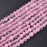 Natural  Rose Quartz Beads Strands, Round, 4mm, Hole: 0.8mm, about 92pcs/strand, 15 inch~16 inch, 5Strand/Set